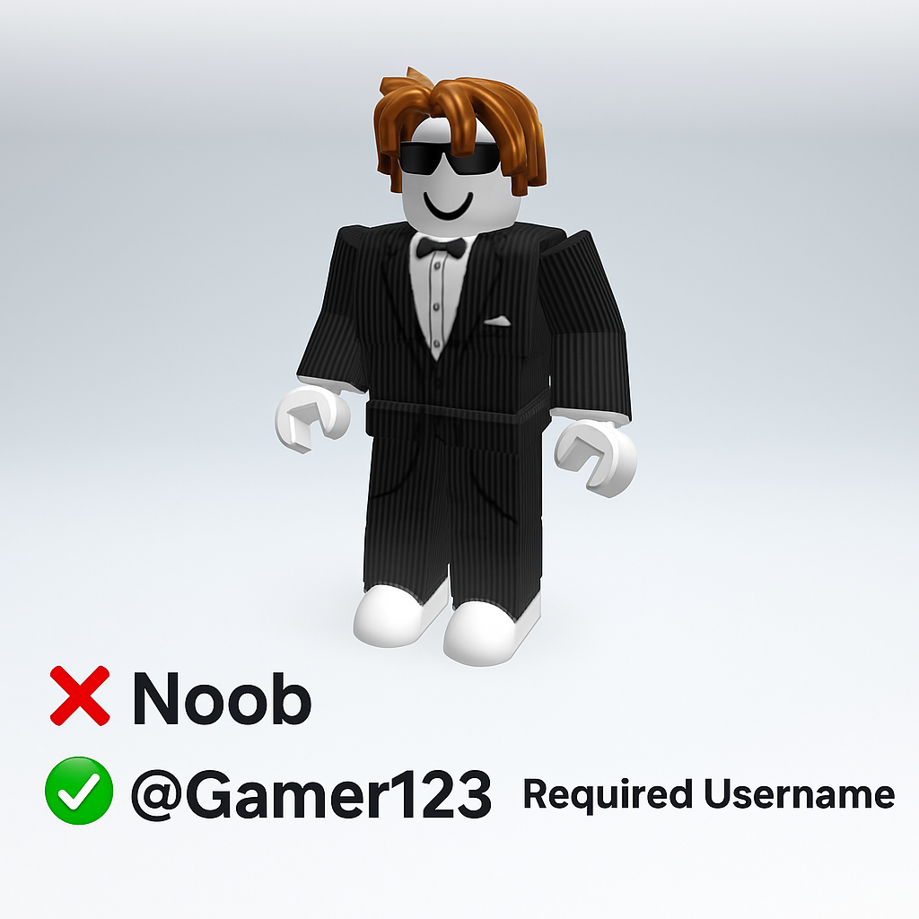 Example showing required @username